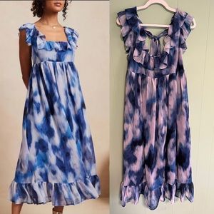 Banana Republic Blue and Purple Maxi Dress